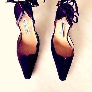 You Won’t Whine Over These Wine Suede Manolos!